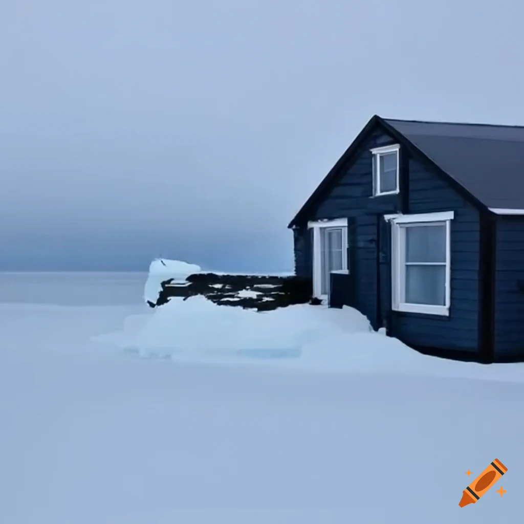 Image of a suburban house in antarctica on Craiyon