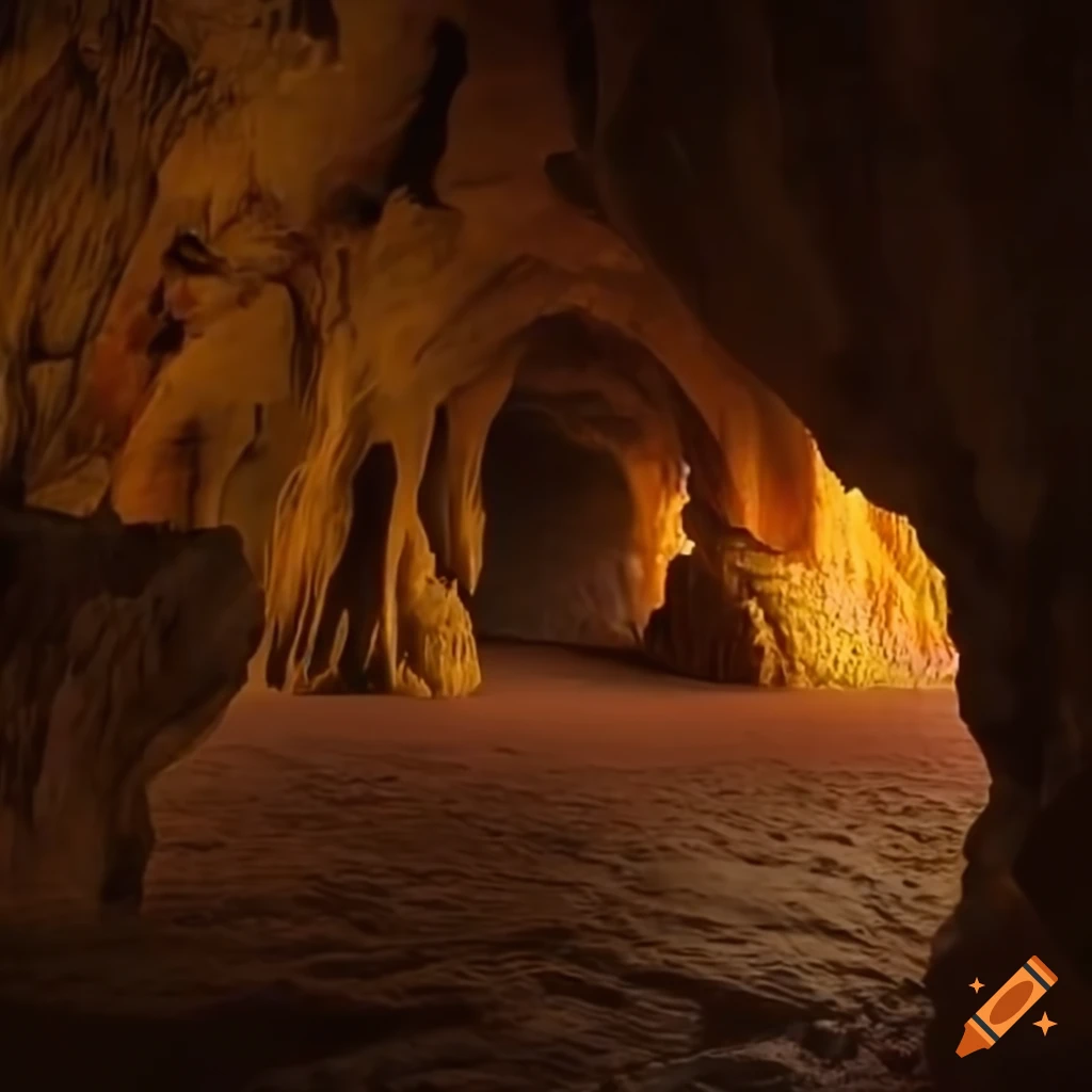 view from inside a cave