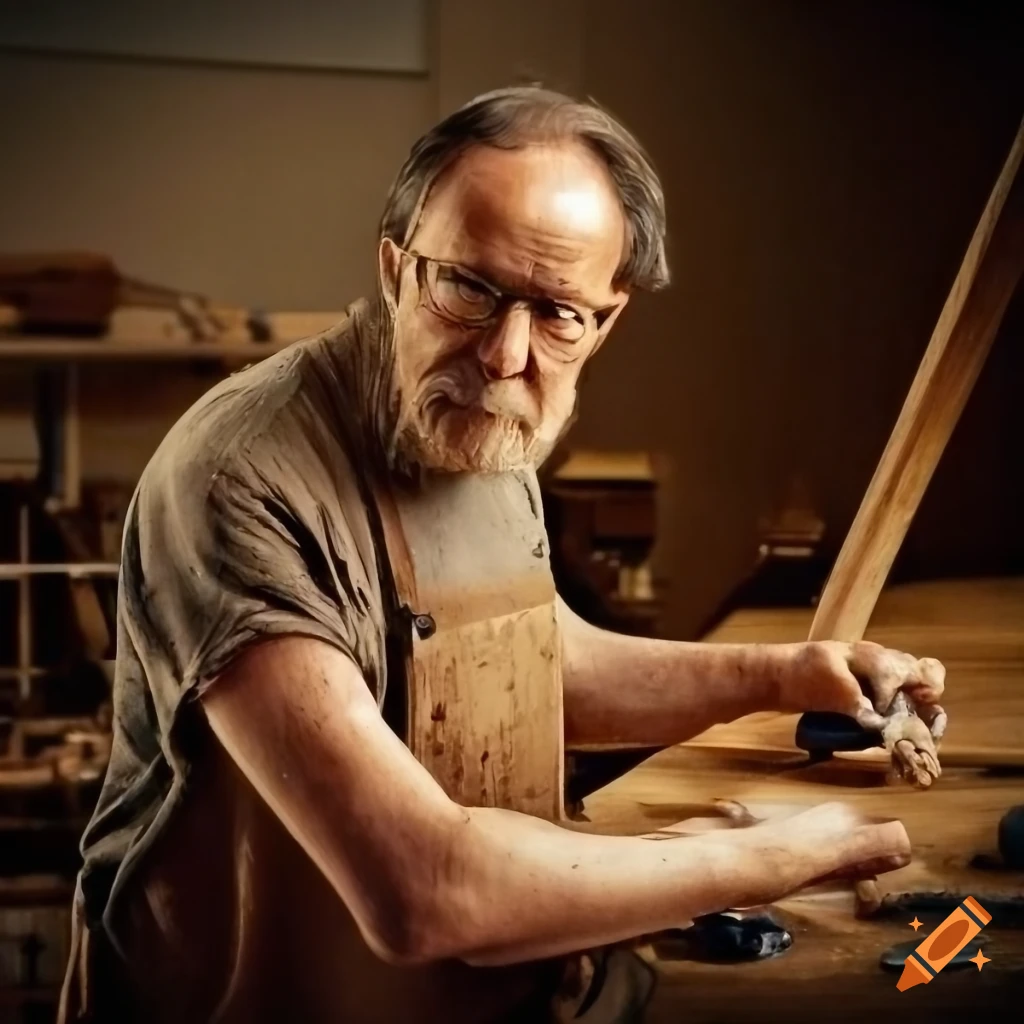 Baroque style woodworker in his