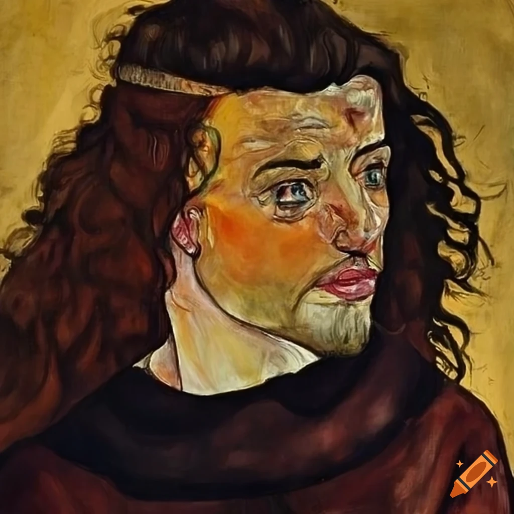 portrait of a long-haired medieval king