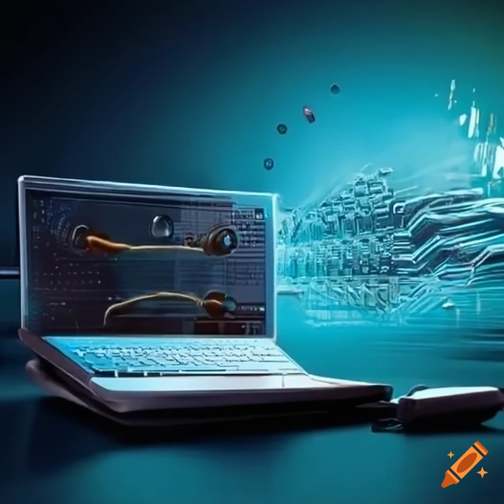 laptop with visible radio waves