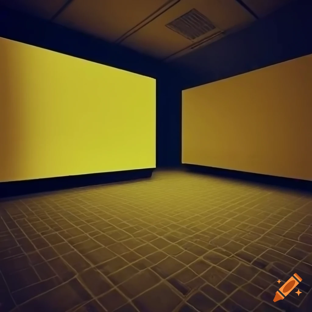 Retrofuturistic work office with yellow lighting on Craiyon