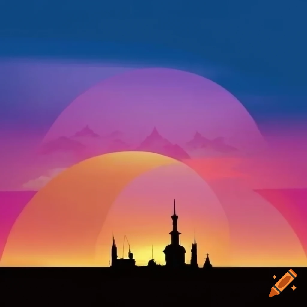 silhouette of a mosque at sunset