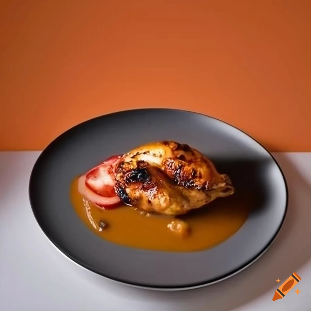 delicious grilled chicken with curry sauce