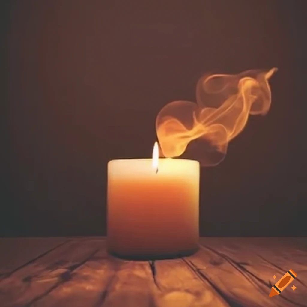candle being blown out by wind, surrounded by smoke