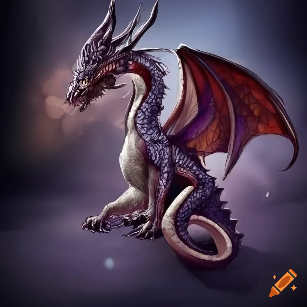 Dragon full length body concept designs with side view on craiyon