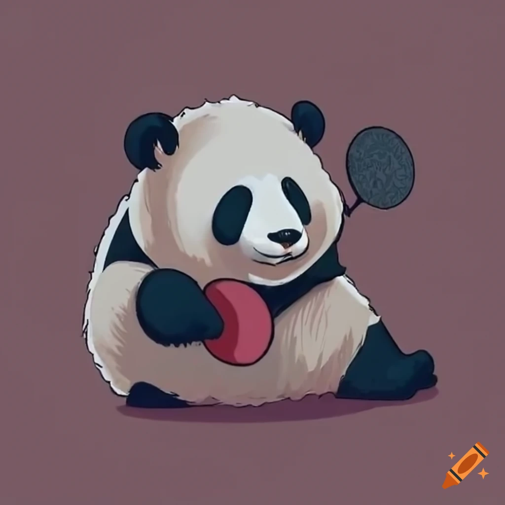 Panda playing table tennis on Craiyon