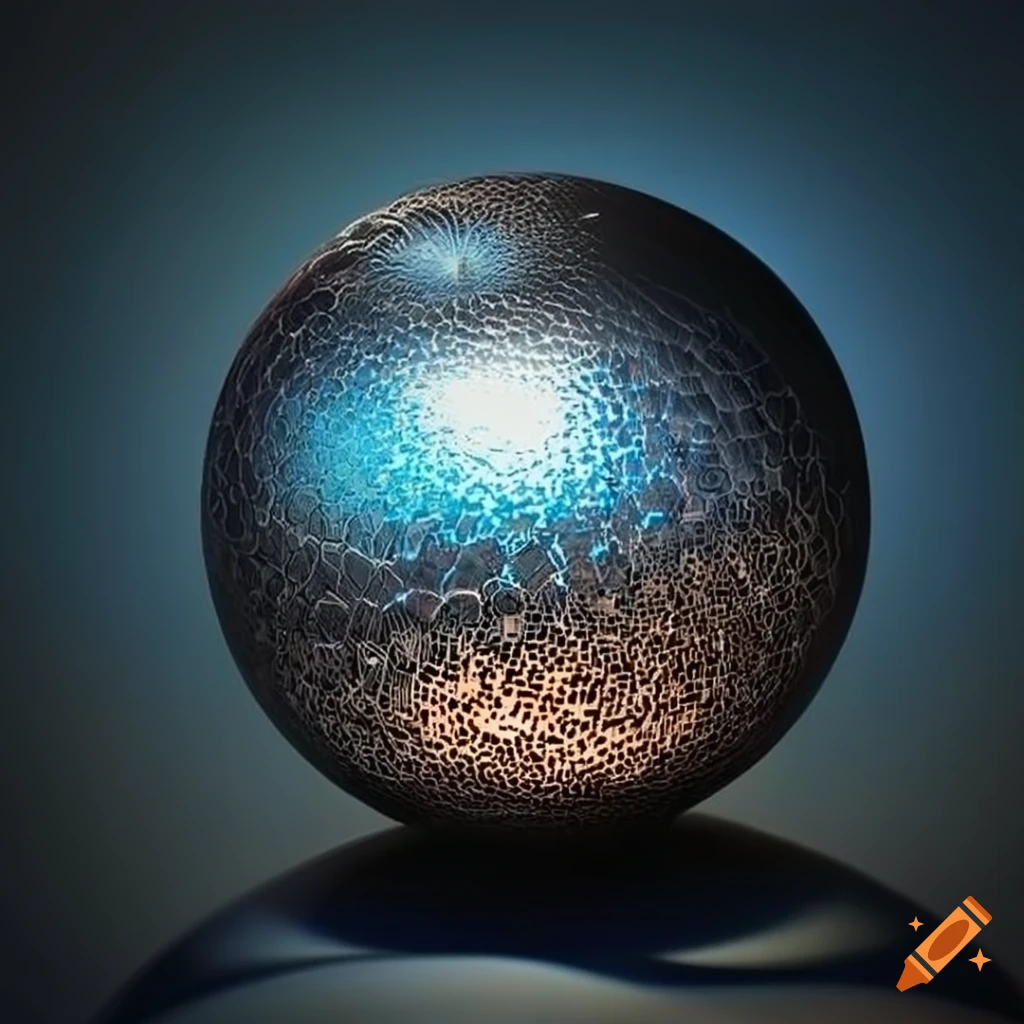Shiny reflective black sphere, white background on Craiyon