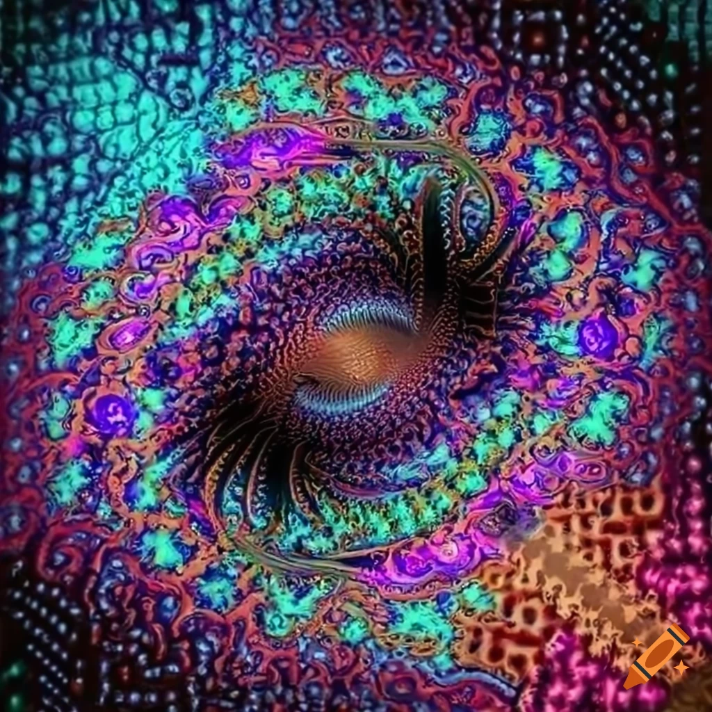 Abstract artwork with binary matrix fractal pattern on Craiyon