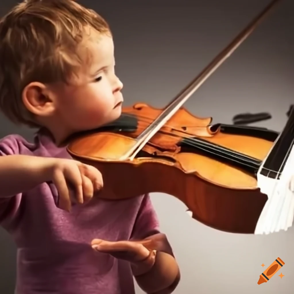 Un enfant jouant du violon on Craiyon