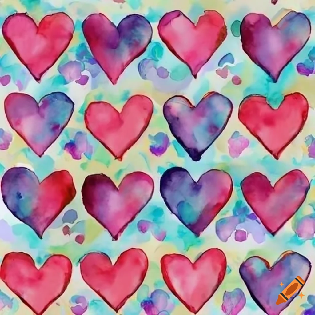 pastel colored hearts in a figure arrangement