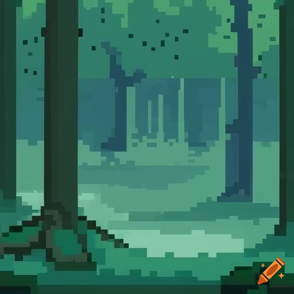 pixel art forest background
