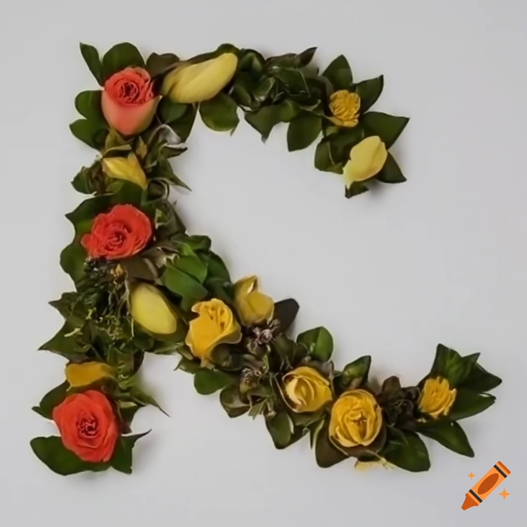 lettre r ornamented with flowers