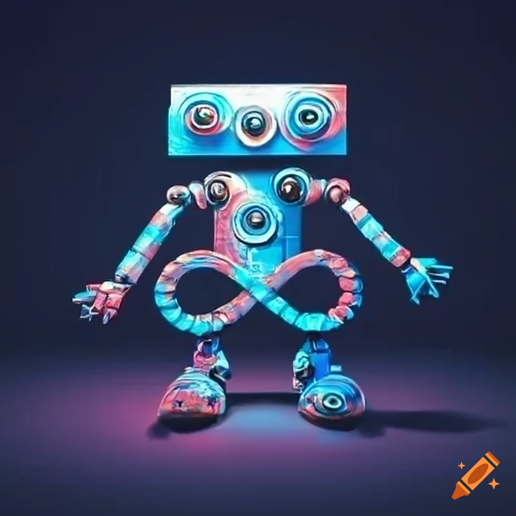 infinity symbol made of a robot