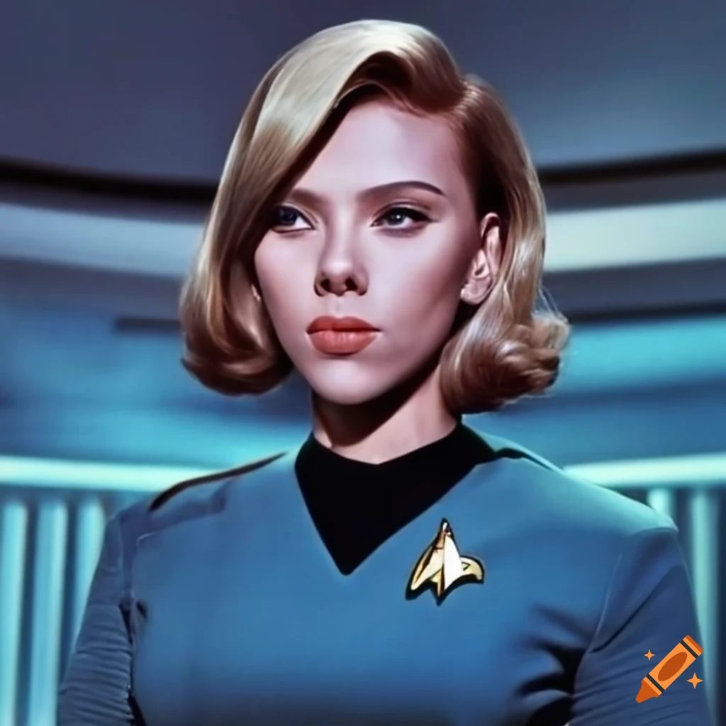 Scarlett johansson as vulcan science officer in star trek on Craiyon