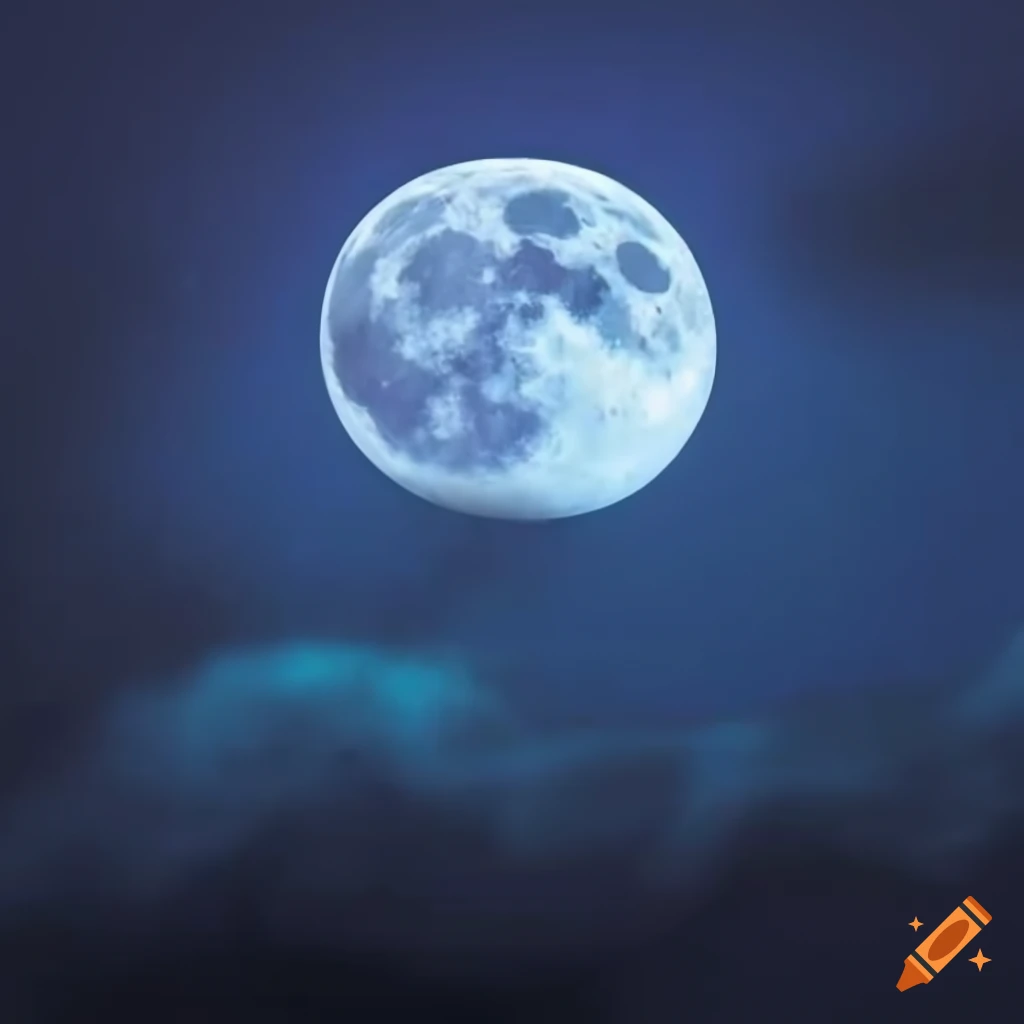 glowing full moon in the night sky