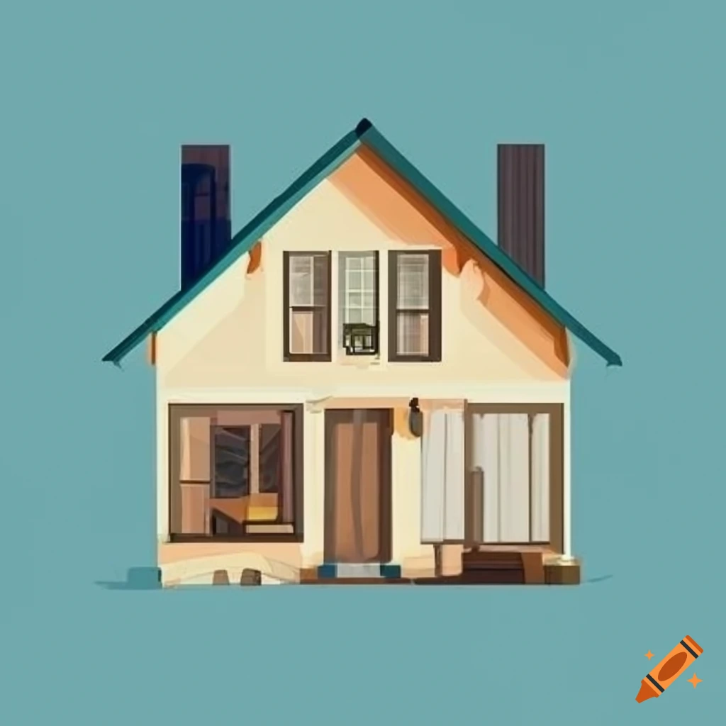 Top down View Of A Modern Cottage