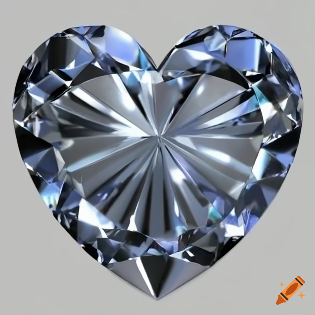 Shiny D Diamond Heart On Craiyon