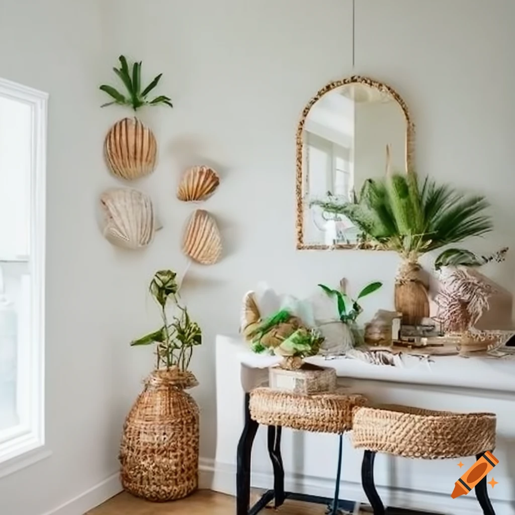Coastal Chic Room With Light Walls And Seashell Decor On Craiyon
