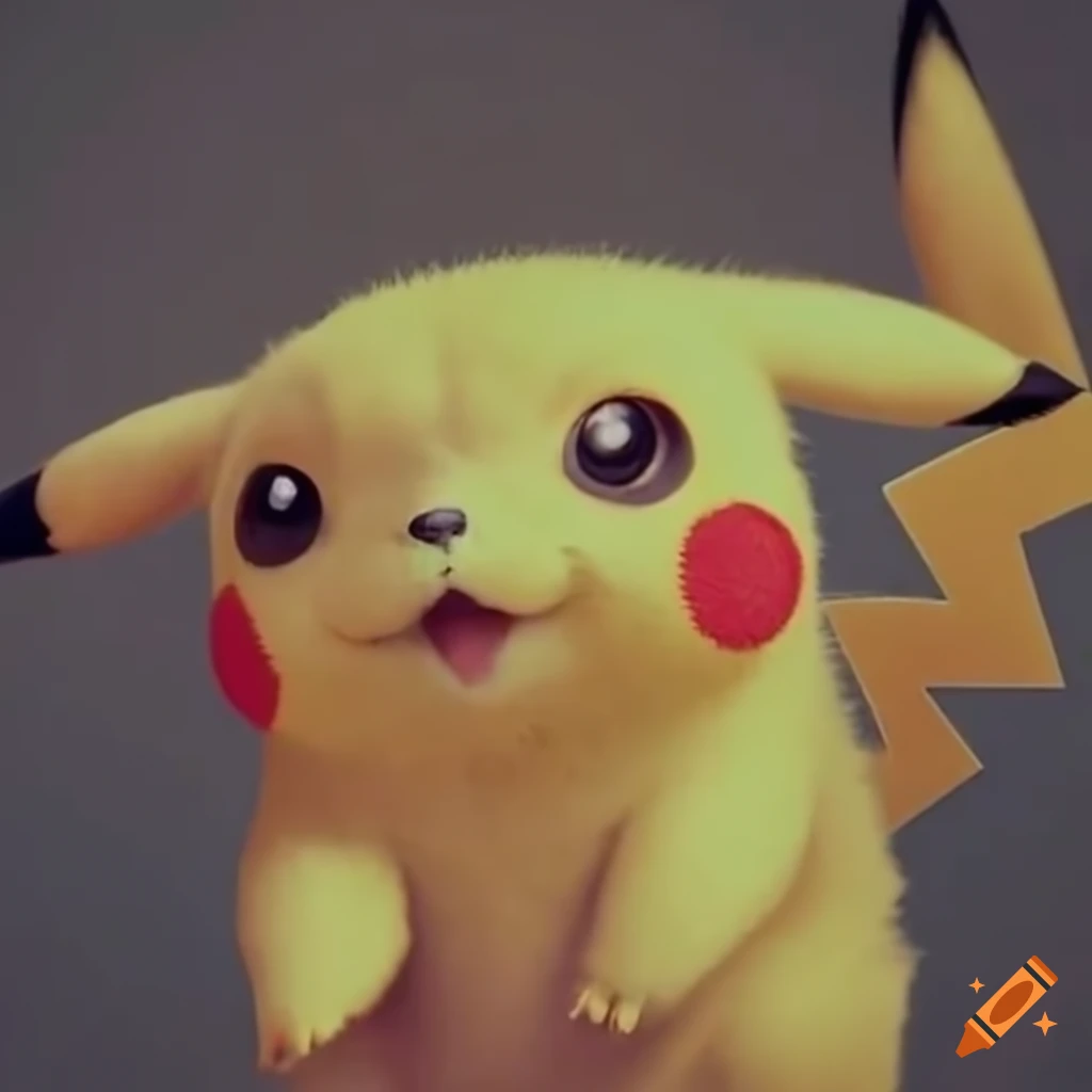 Hyper-realistic photograph of pikachu on Craiyon