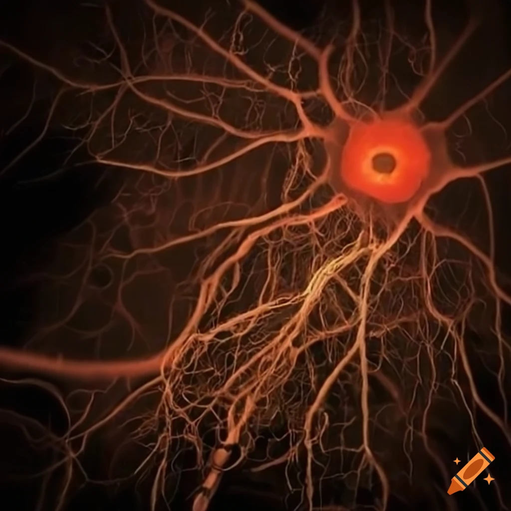 photo of a neuron transmitting signals to muscles