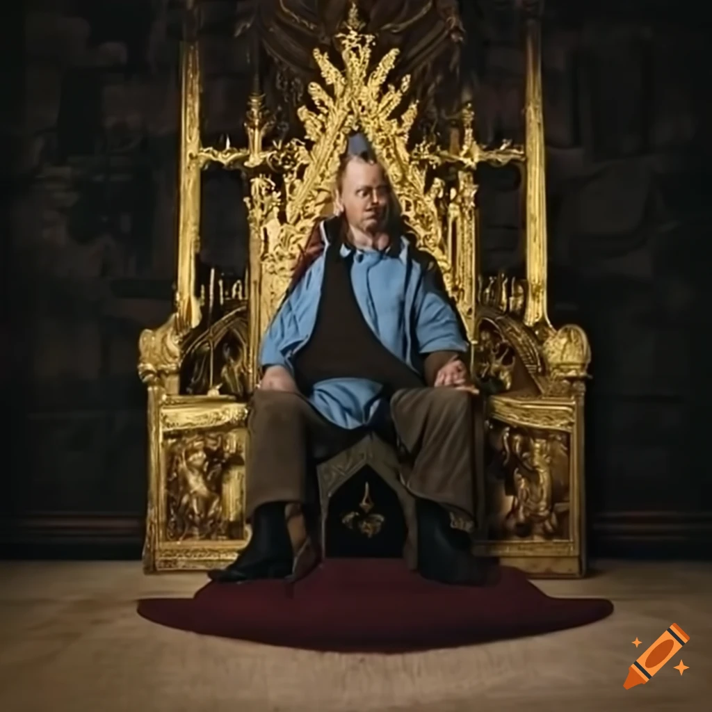 Dean Craig King on a throne