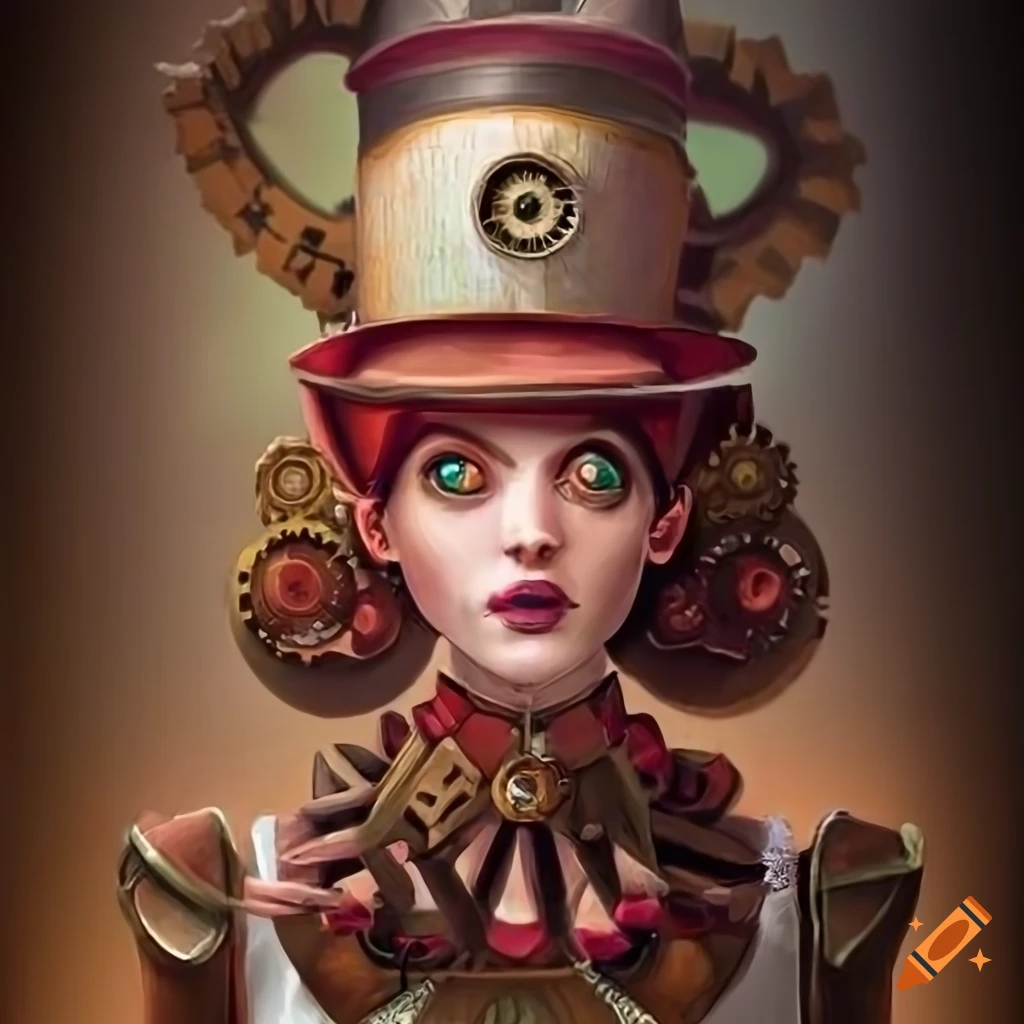 Steampunk dorothy from wizard of oz illustration on Craiyon