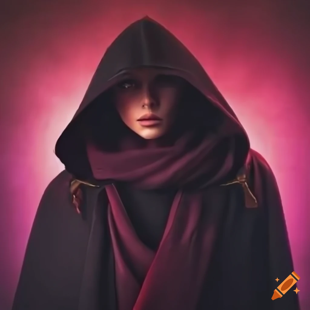 photorealistic depiction of a rogue with glowing purple blades