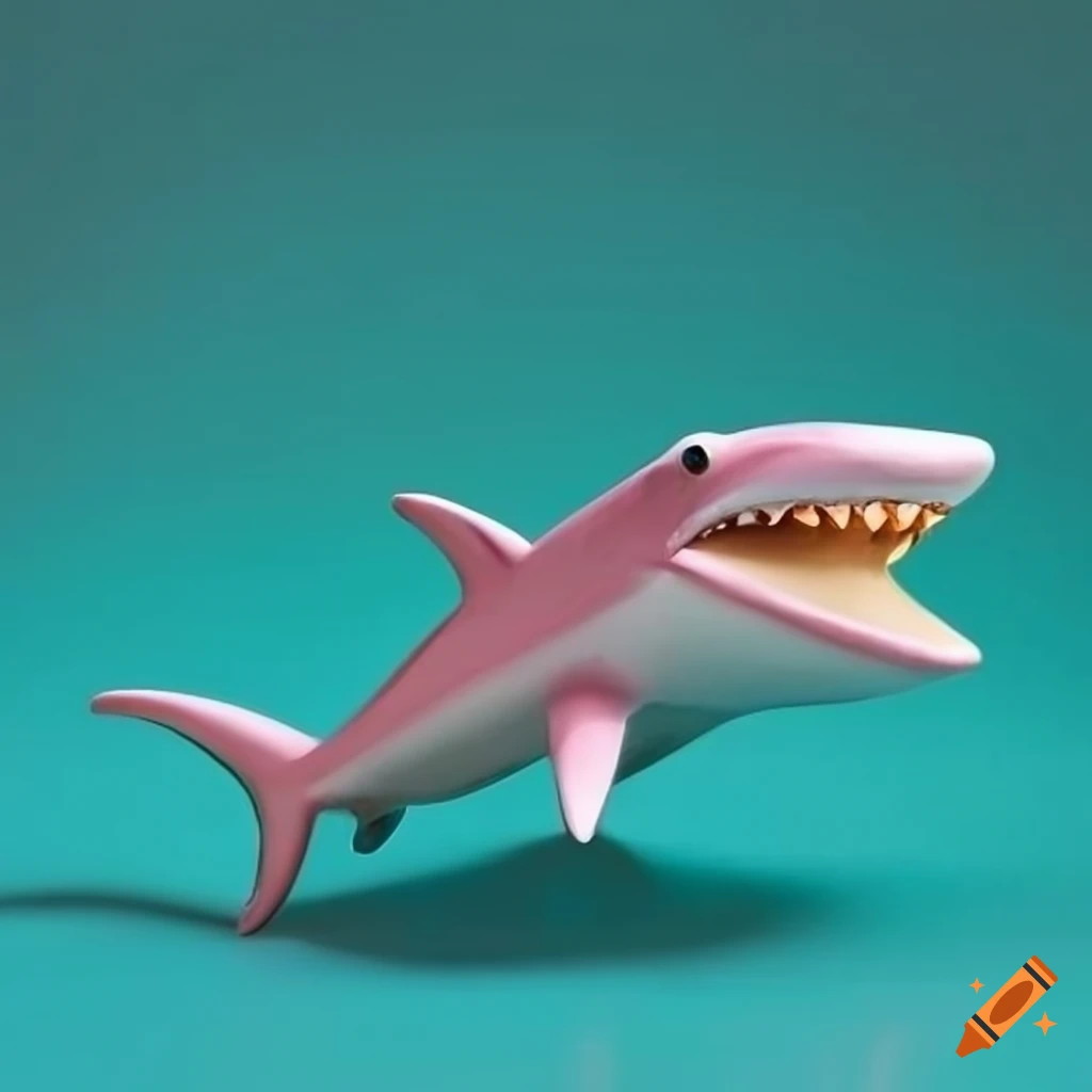 Shark Figures In Turquoise And Pink Colors On Craiyon