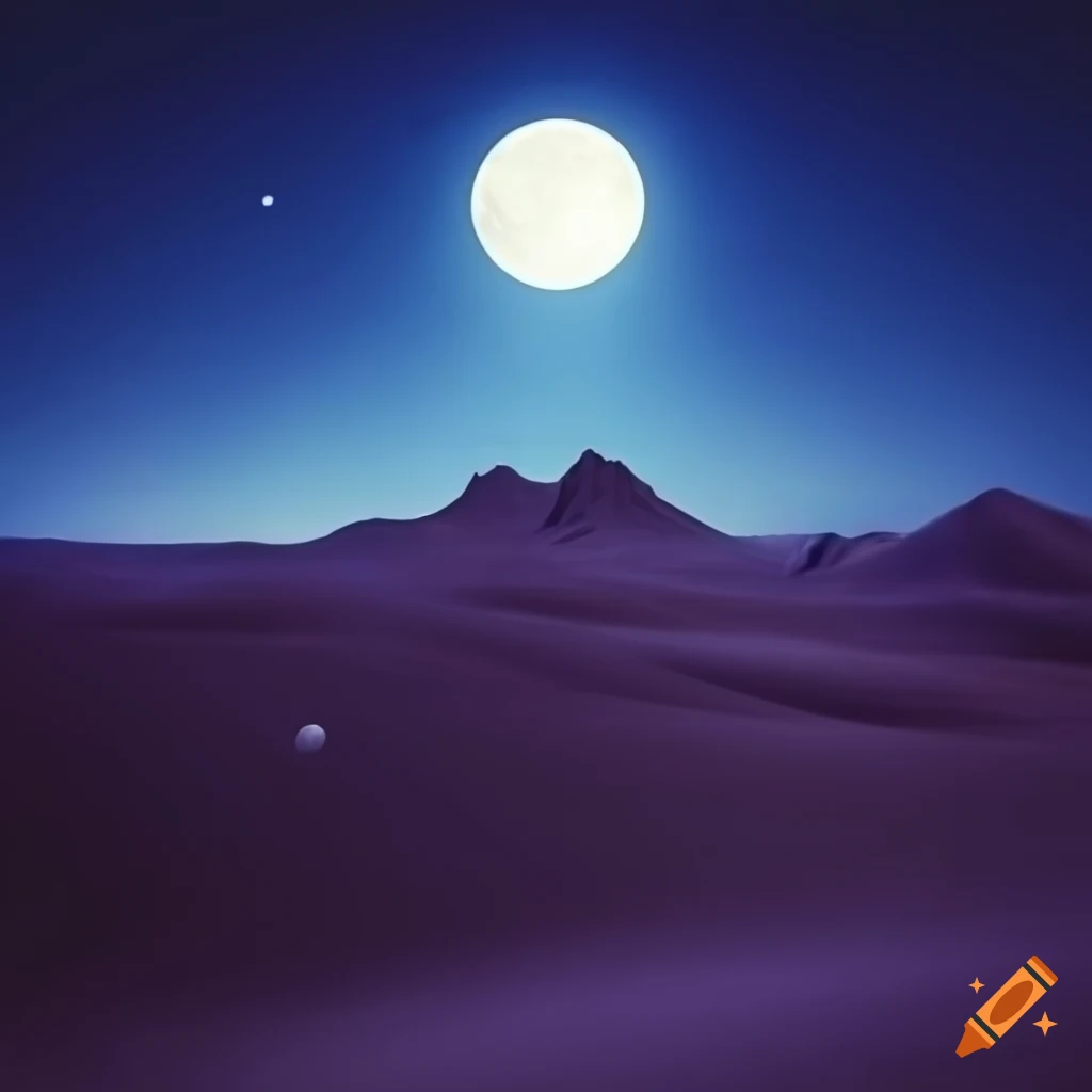 Moonlit Desert Landscape On Craiyon Moonlit desert landscape on craiyon