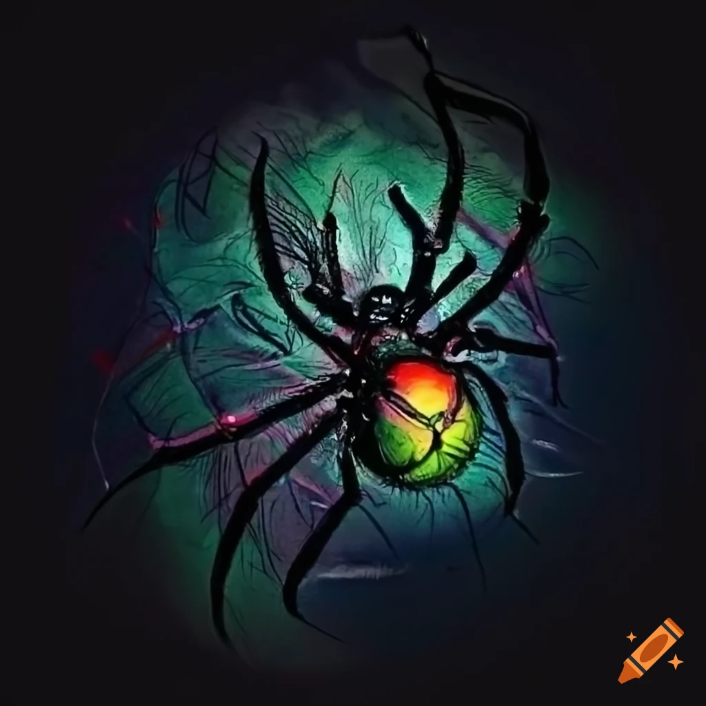 Spider with Reveal Glow-in-the-Dark Web Temporary Tattoo – Tattoo for a week