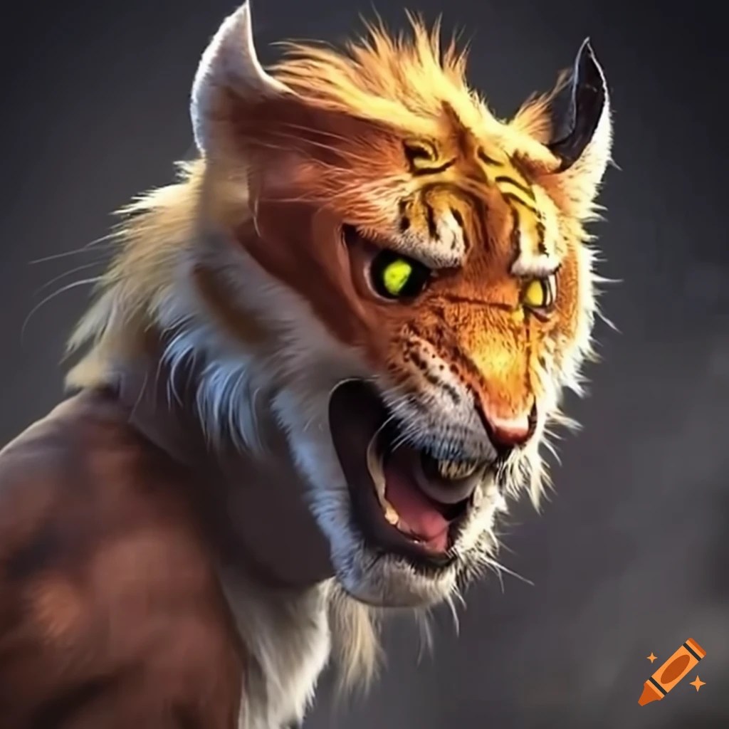 Imagen de un perro peleando contra un liger shield on craiyon