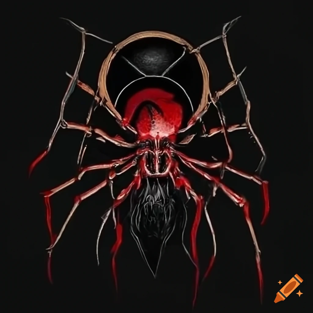 Black widow spider logo design