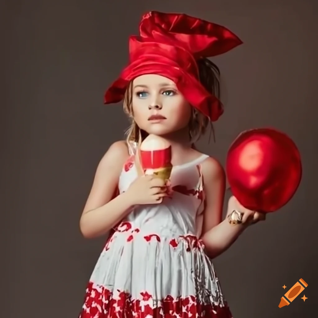 bambina con palloncino e cono gelato