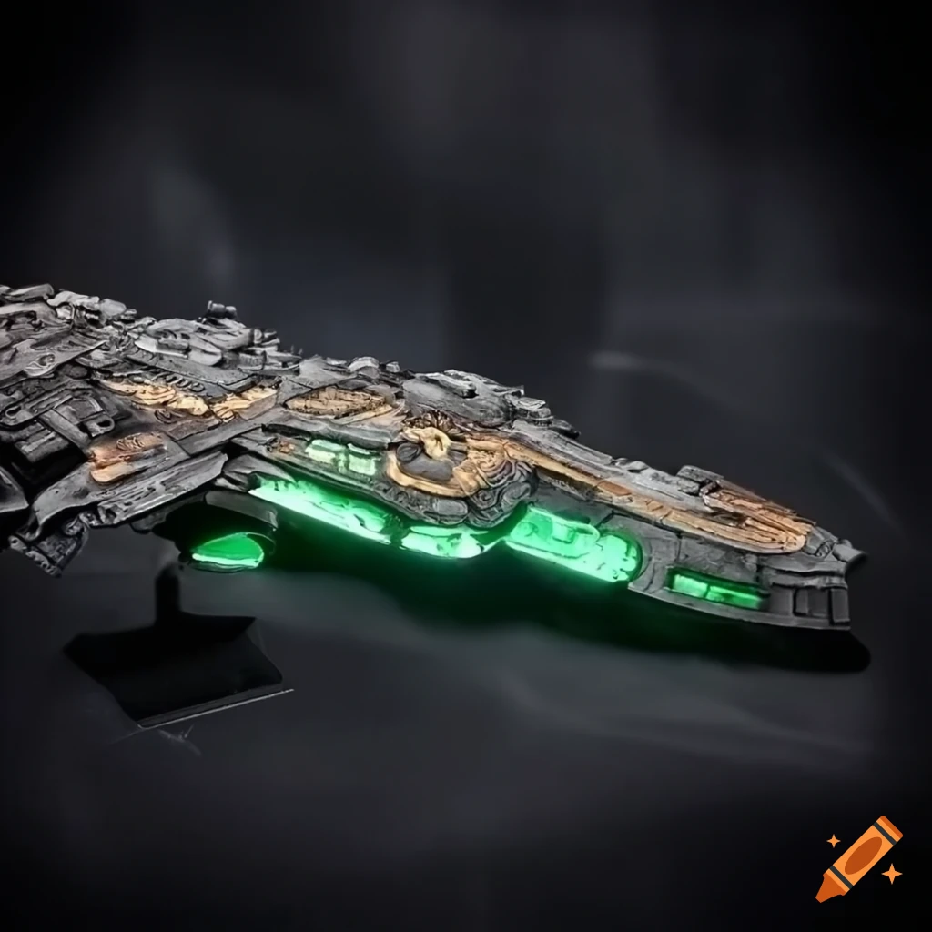 Golden sunbird battleship in aztec retrofuturist design on Craiyon