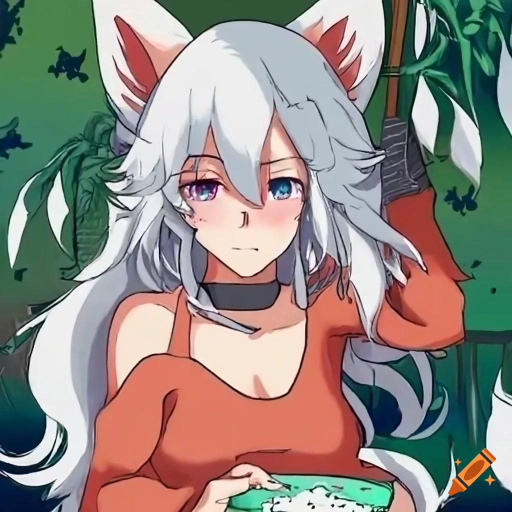 Sewayaki kitsune no senko-san anime character on a solid background on  Craiyon