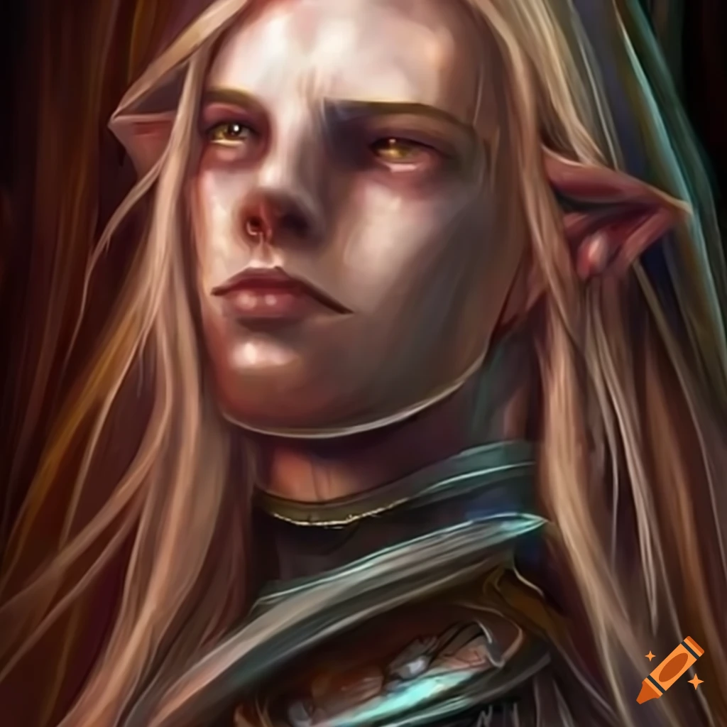 Character art of a high fantasy elf male