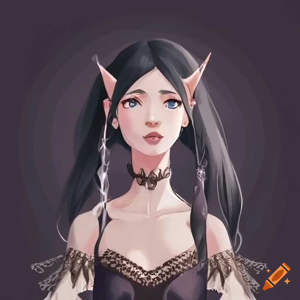 Ethereal illustration of a girl in an elf outfit on Craiyon