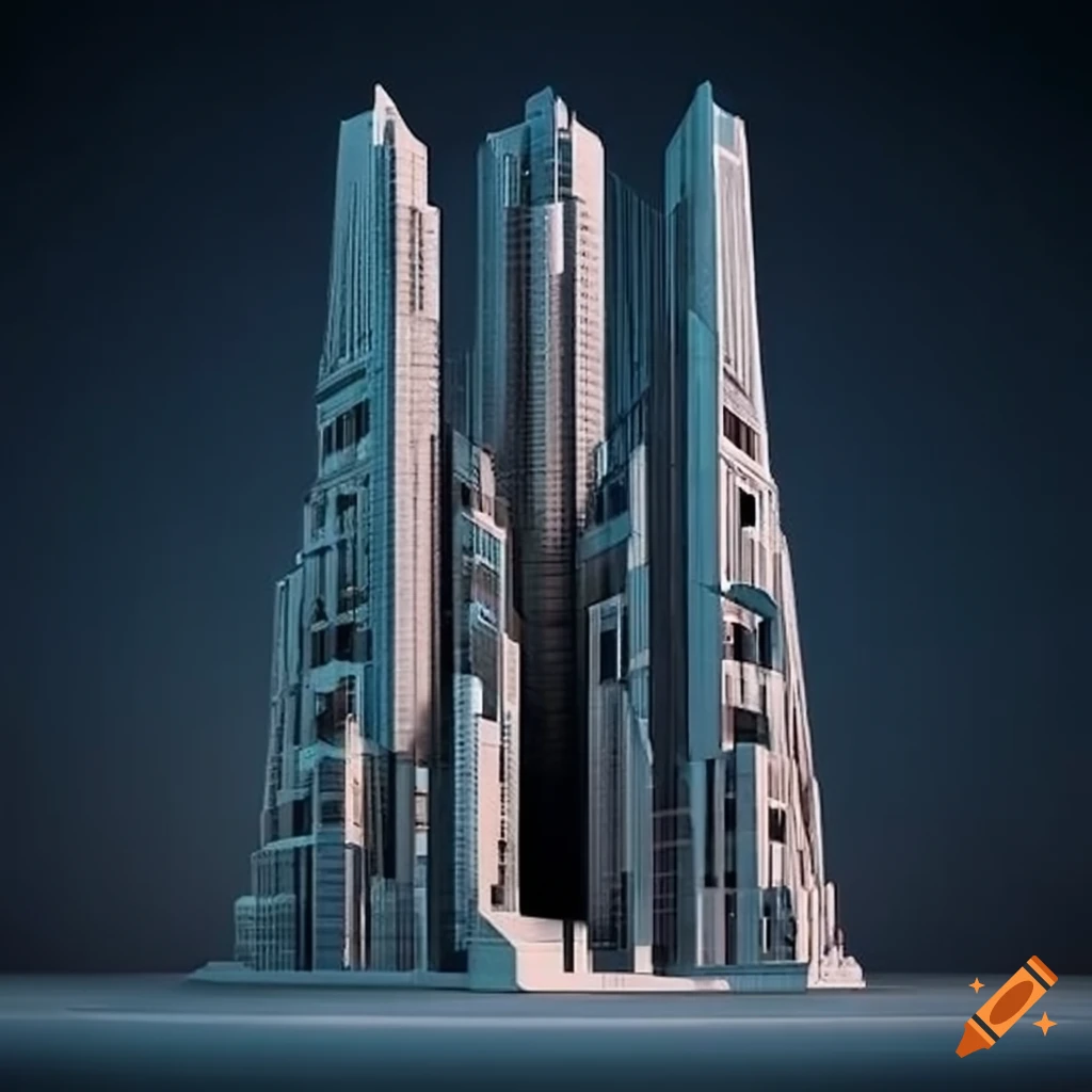 dramatic skyscraper in a metropolis