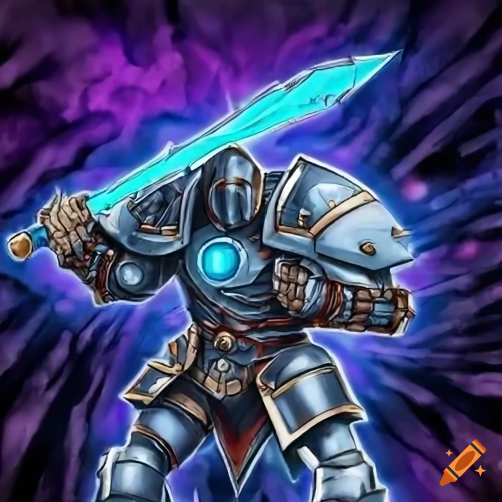 Illustration of a powerful golem in yu-gi-oh style on Craiyon
