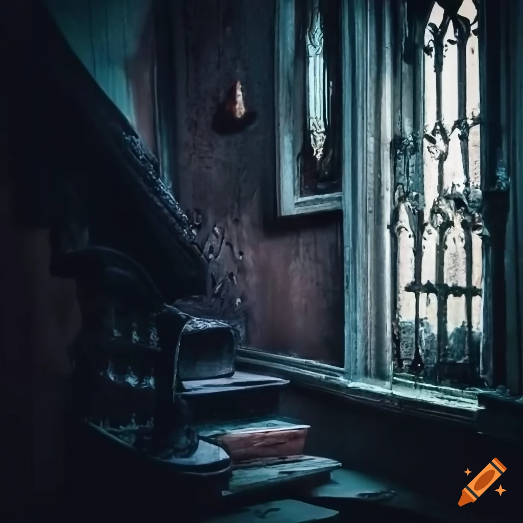 Dark vintage picture of a pale vampire in an old noble sleeping room on  Craiyon