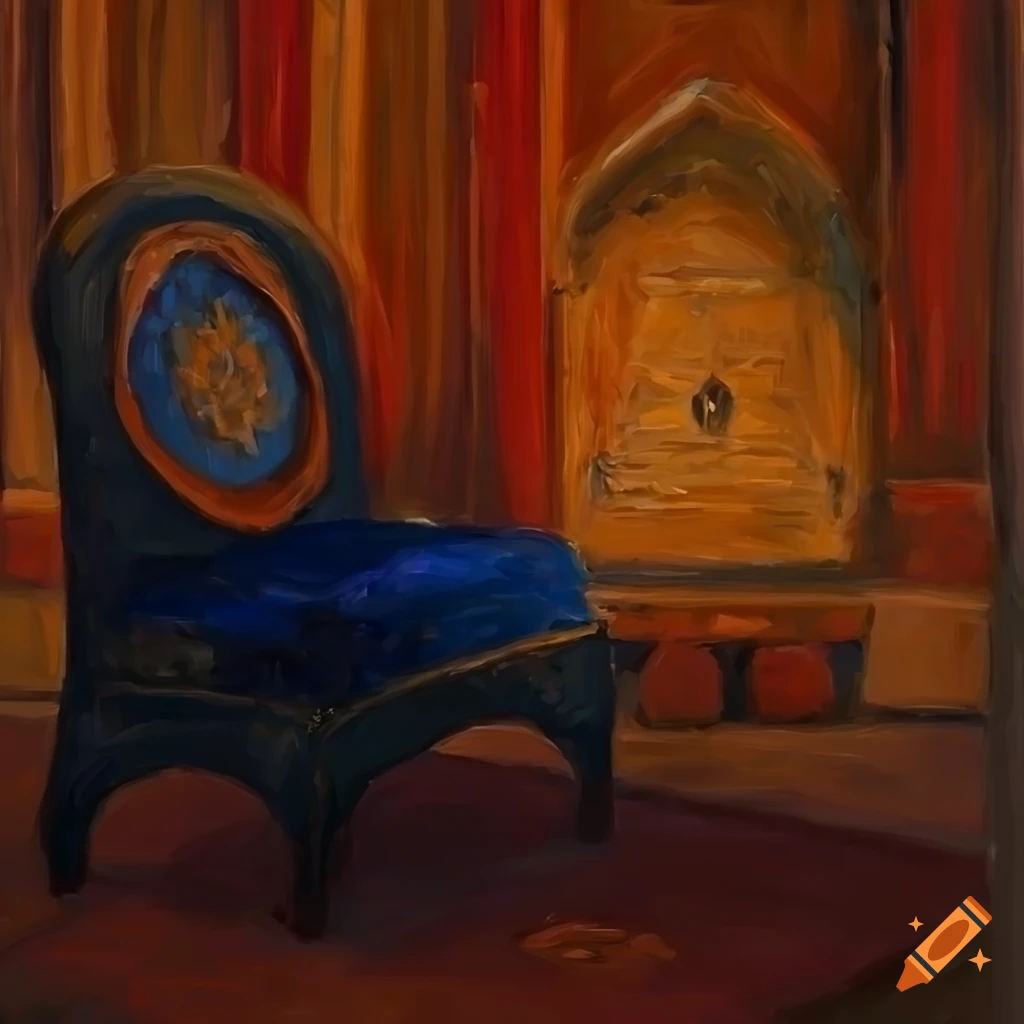 Impressionist painting of a moroccan chair on Craiyon