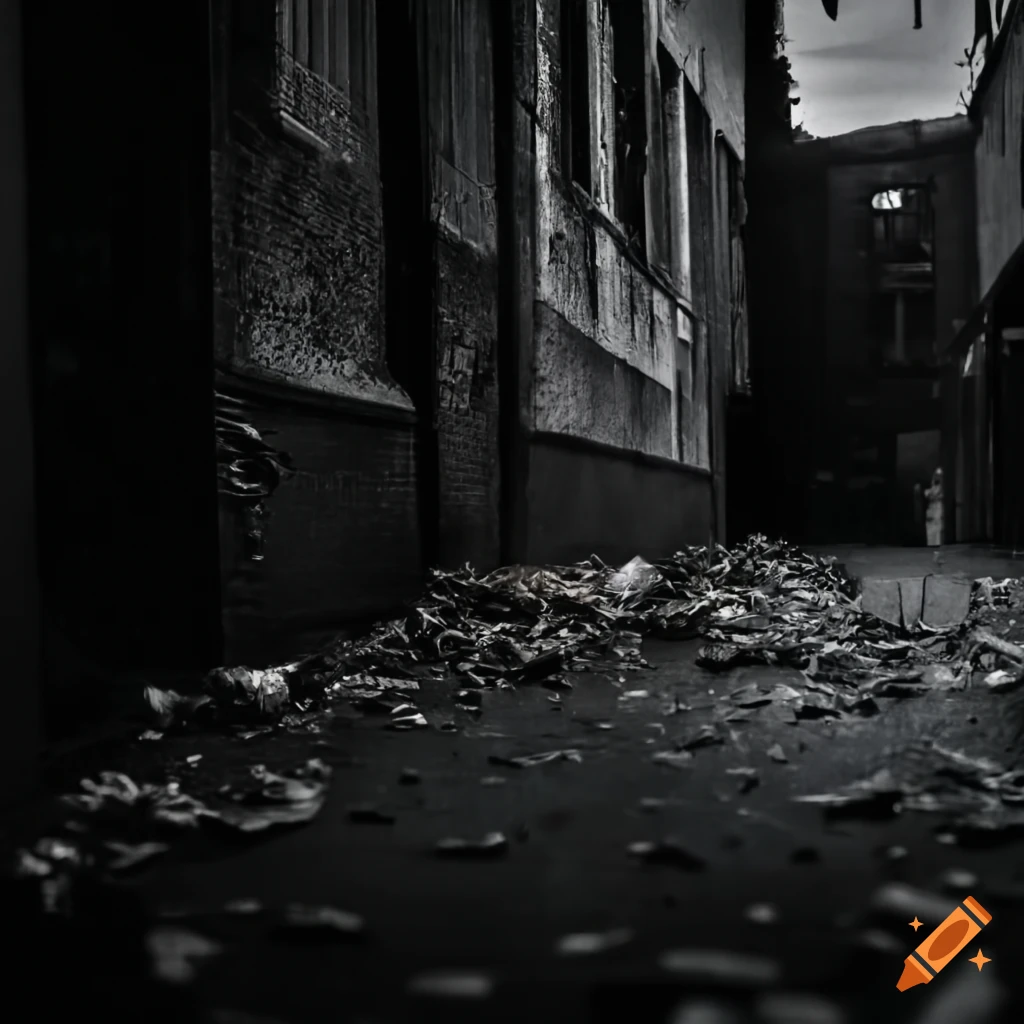 dark alley with garbage