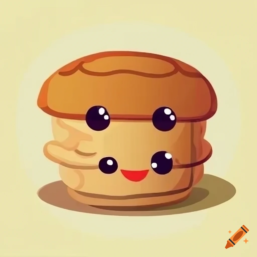 cute cartoon pancake with kawaii face