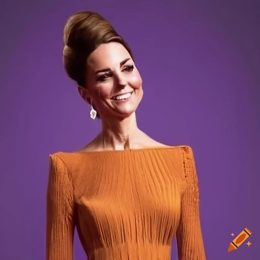 Kate middleton with a stylish orange blouse