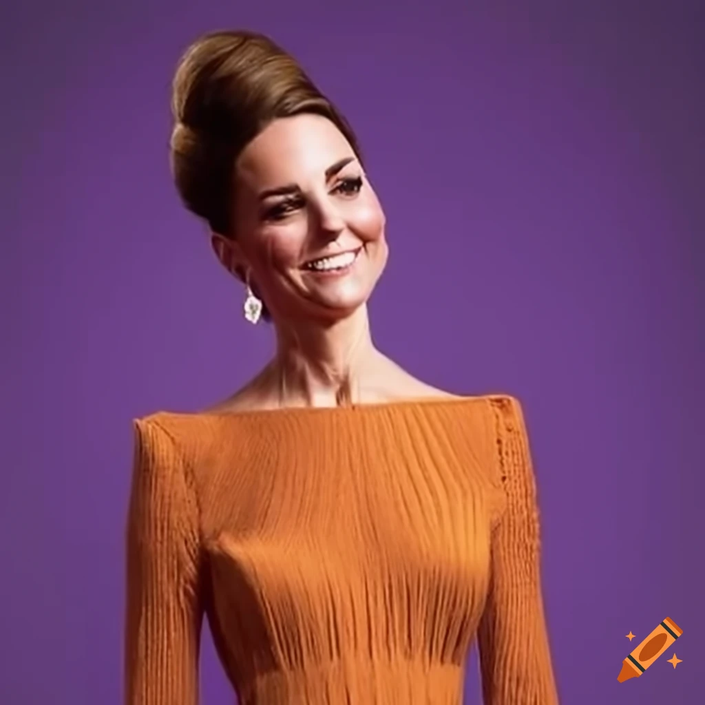Kate Middleton With A Stylish Orange Blouse