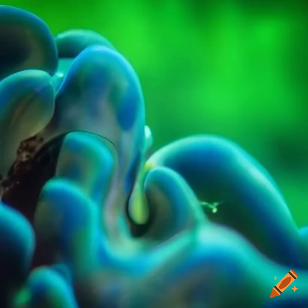Abstract art of green underwater scene