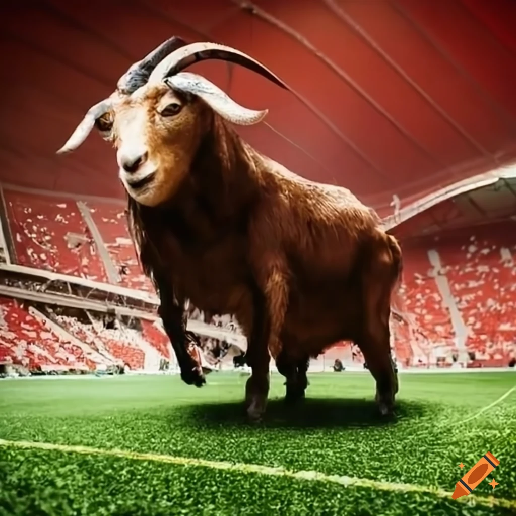 Goat leaving a stadium on Craiyon