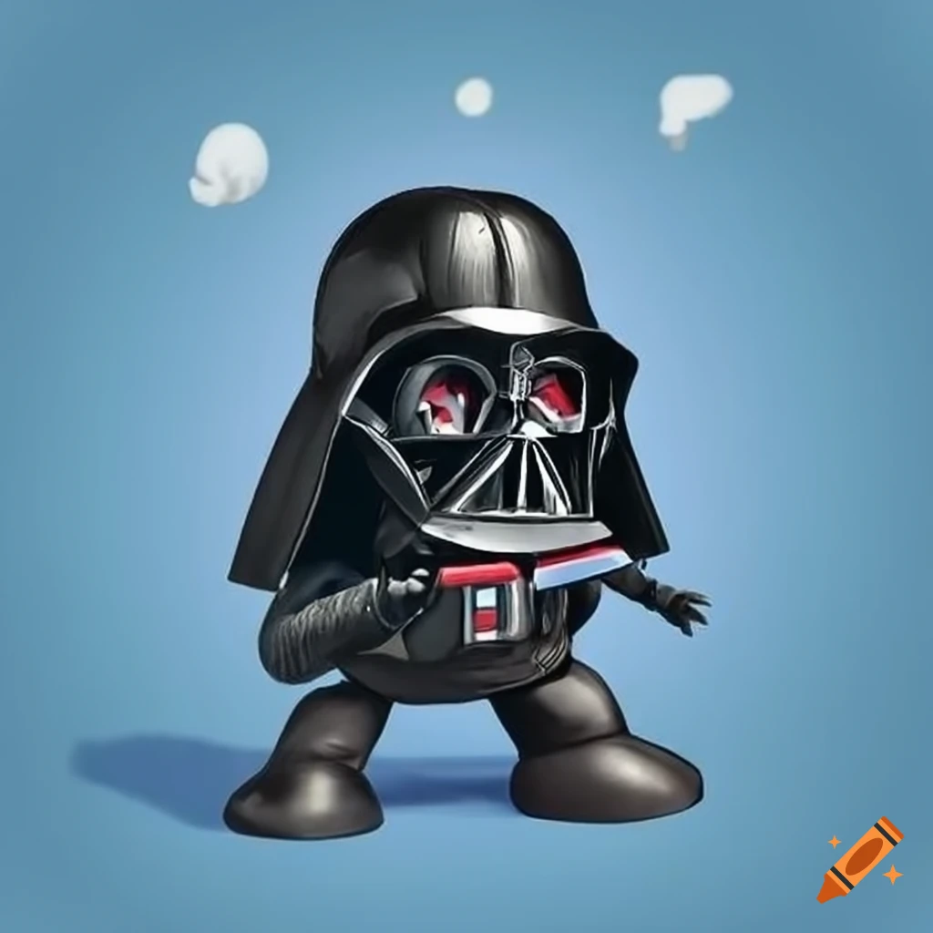 satirical image of Mr. Potato Head as Darth Vader