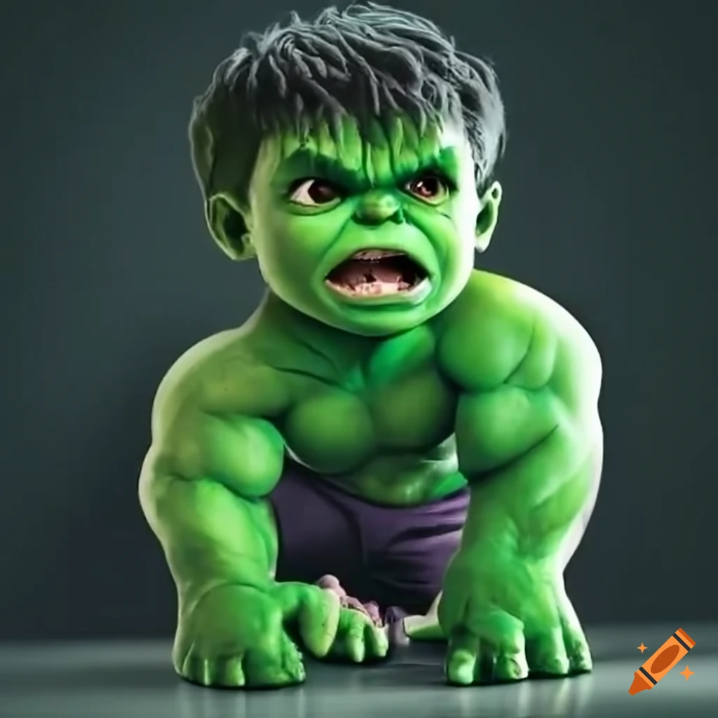 Baby Dressed As Green Hulk
